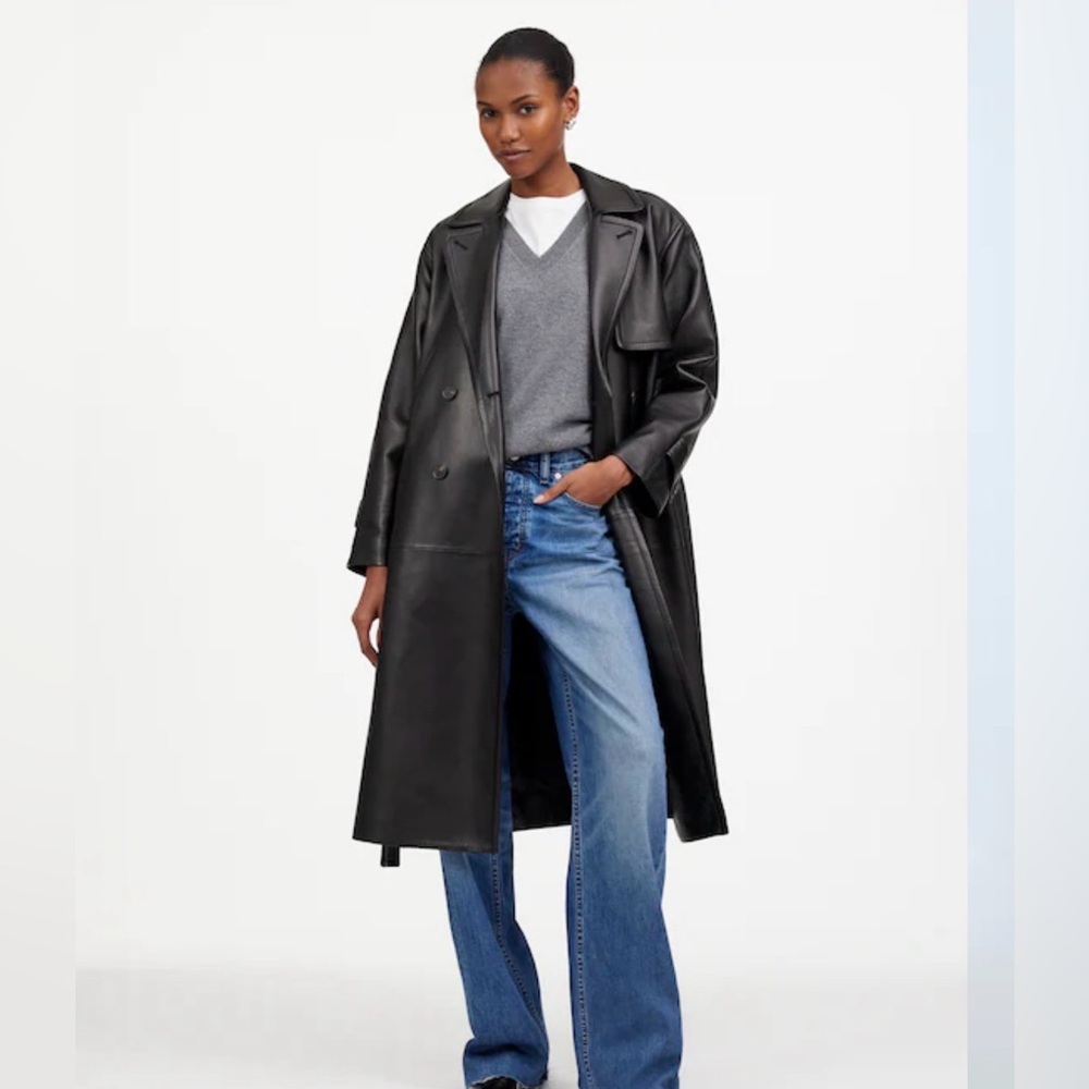 MADEWELL‎ SIZE M The Signature Trench Coat in Leather NO890 $748